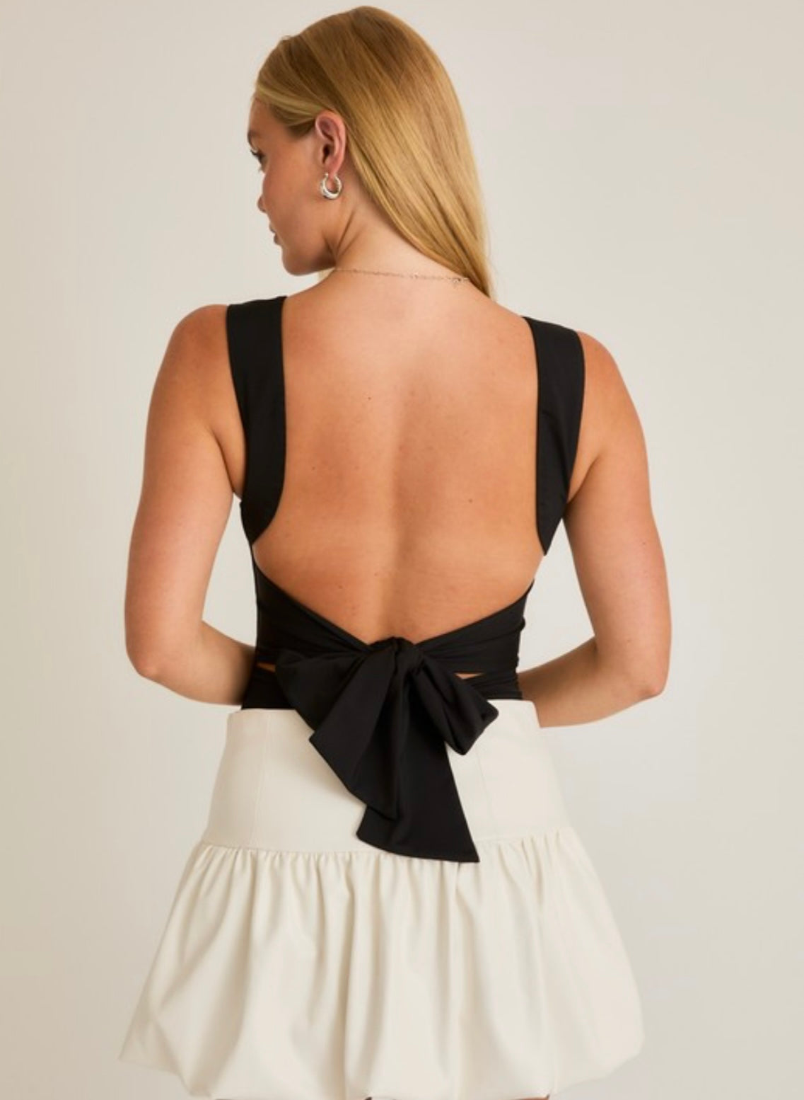 Black bodysuit with tie back