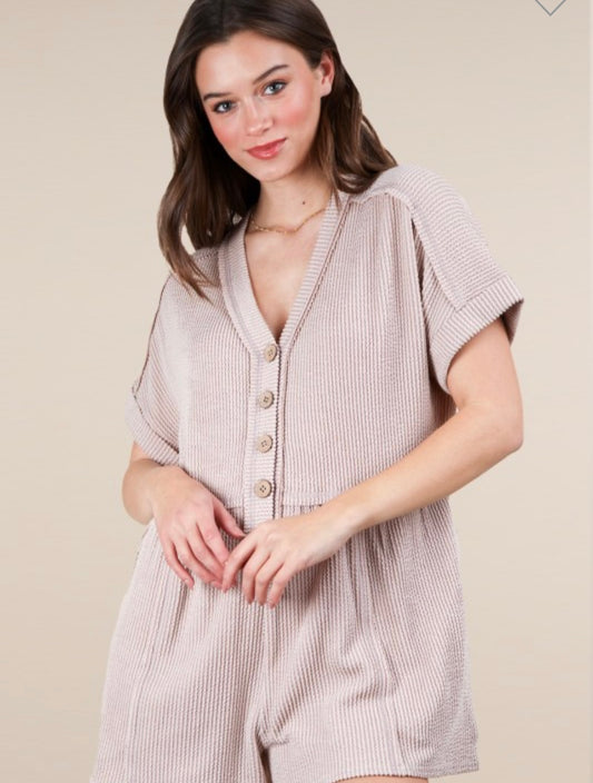 Ribbed Knit Romper