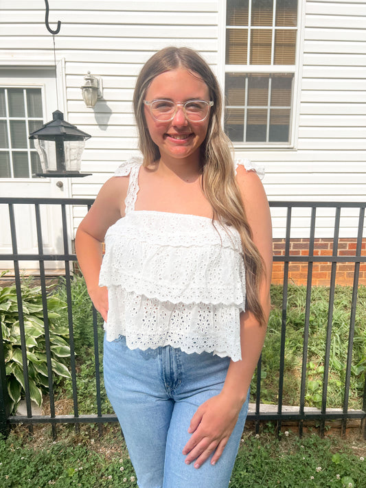 Lace Tiered Top