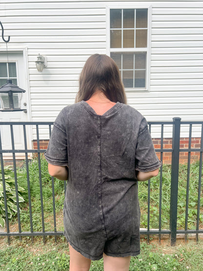 Black Denim Romper