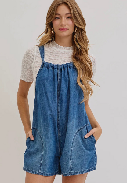 Denim Overall Romper