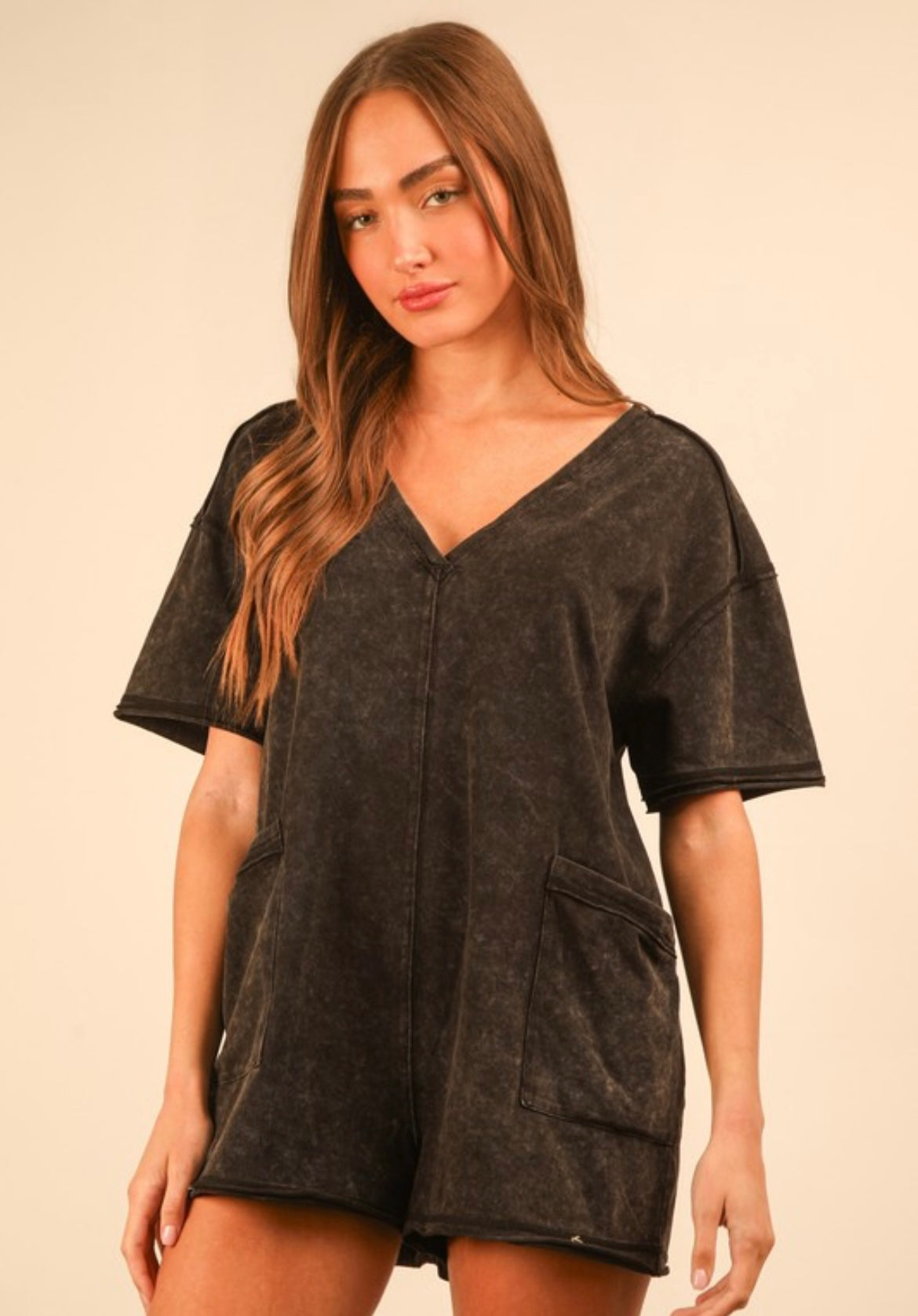 Black Denim Romper