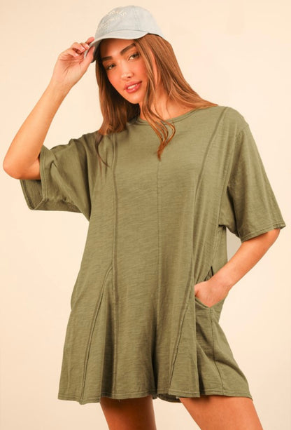 Sage Mineral Washed Romper